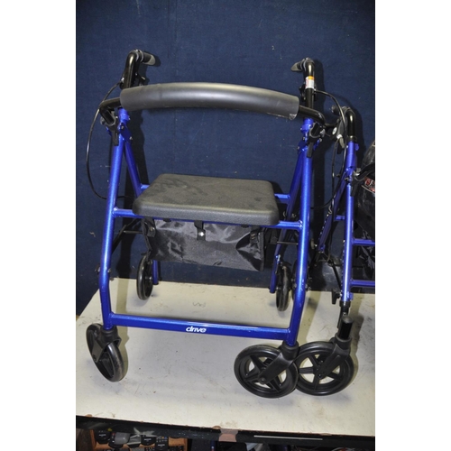 1378 - A DRIVE ROLLATOR with seat and adjustable height along with another drive rollator (both in good use... 