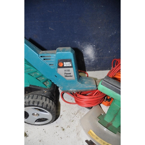 1381 - A BOSCH ROTAK 34R with grass box along with a GS PP425 hedge trimmer and a Black and Decker S7A22 po... 