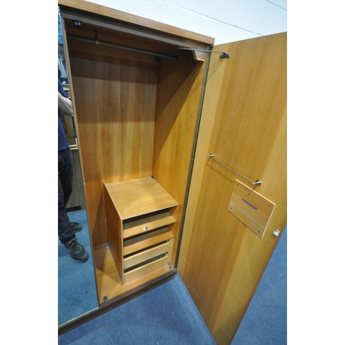 1410 - A MID-CENTURY UNIFLEX TEAK TWO PIECE BEDROOM SUITE, comprising a dressing table with a triple mirror... 