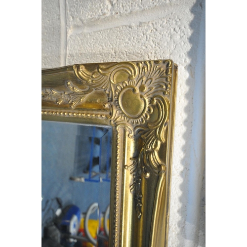 1413 - A DECORATIVE BEVELLED EDGE MIRROR, with a mirrored frame, 108cm x 77cm, along with a gilt framed bev... 