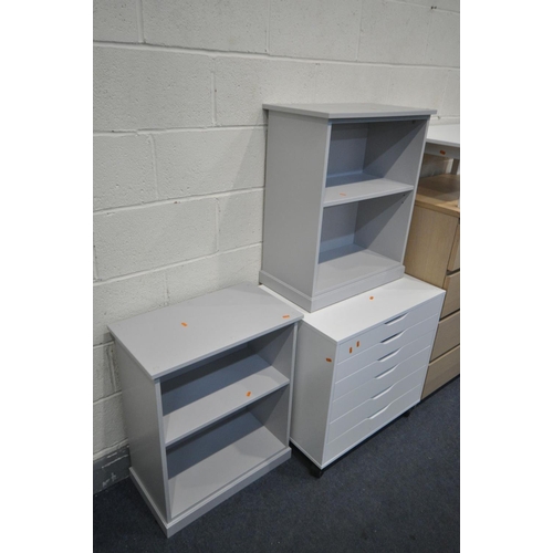 1444 - A SELECTION OF IKEA FURNITURE, comprising a Malm chest of four drawers, a blue Rasko three tier trol... 