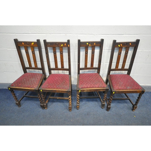 1448 - A PAIR OF EARLY 20TH CENTURY OAK LABORATORY STOOLS, height 51cm (condition - surface marks, screw ho... 