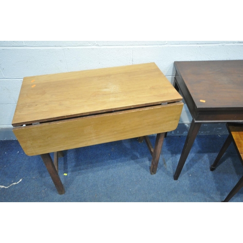 1474 - A MAHOGANY RECTANGULAR SIDE TABLE, on square tapering legs, width 130cm x depth 51cm x height 74cm, ... 