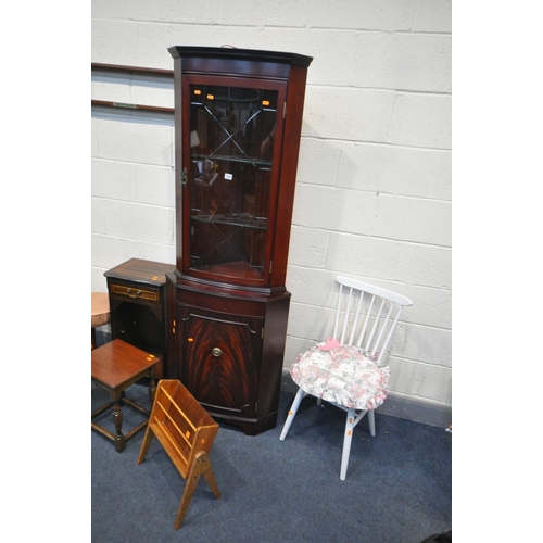 1520 - A SELECTION OF OCCASIONAL FURNITURE, to include a mid-century teak magazine rack, Lloyd loom wicker ... 