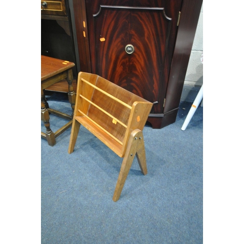 1520 - A SELECTION OF OCCASIONAL FURNITURE, to include a mid-century teak magazine rack, Lloyd loom wicker ... 