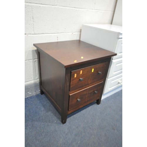 1523 - A WHITE CHEST OF FIVE LONG DRAWERS, width 79cm x depth 47cm x height 109cm (condition:-bottom drawer... 