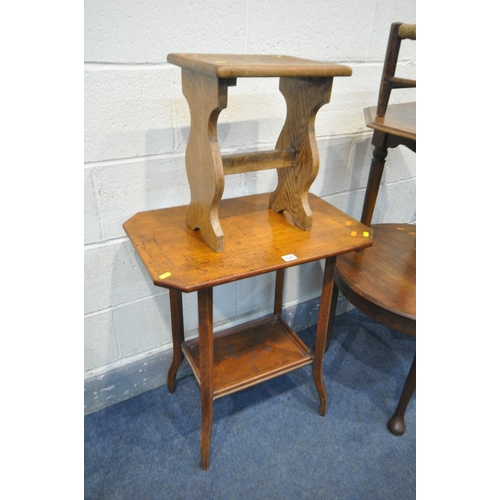 1541 - A SELECTION OF PERIOD OCCASIONAL FURNITURE, to include a mahogany circular occasional table, a hexag... 