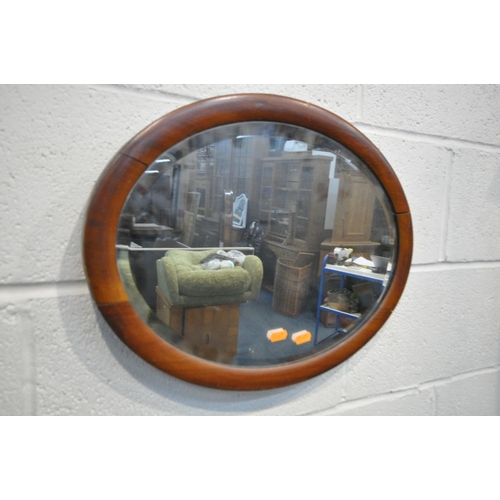 1547 - A VICTORIAN WALNUT CHAIR, along with an oval mirror and a beech open bookcase (3)