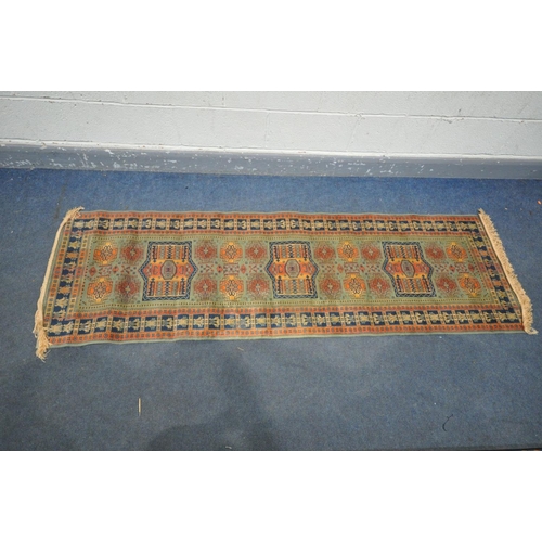 1576 - THREE VARIOUS VISCOSE CHIRAZ RUGS, comprising a beige ground rug, length 205cm x width 140cm, two gr... 