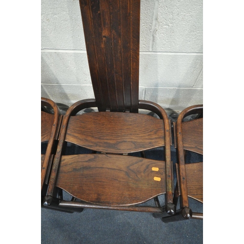 1602 - A SET OF FOUR PAMONO INTERNATIONAL LATE 20TH CENTURY OAK HIGH BACK DINING CHAIRS