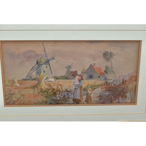 609 - CARLETON GRANT (BRITISH 1858-1899) FIGURES BY A WINDMILL',  a Victorian English school landscape, si... 