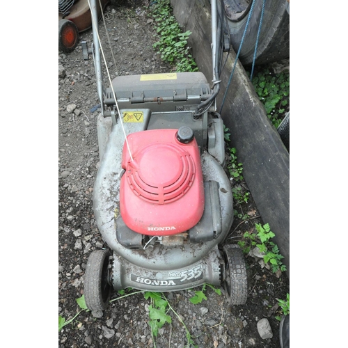 1227 - A HONDA HRD535 PETROL LAWNMOWER, with electric starter and key (engine pulls freely but not fully te... 