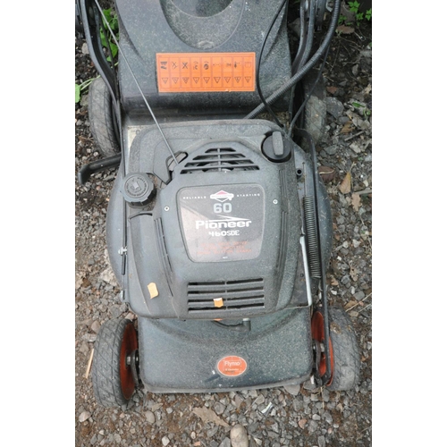 A FLYMO PIONEER 460SDE PETROL LAWNMOWER, with push button start and ...