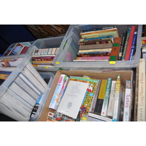 1188 - TEN BOXES OF LATE 20TH / EARLY 21ST CENTURY BOOKS, subjects include cookery, biographies / autobiogr... 