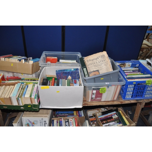 1190 - NINE BOXES OF BOOKS AND SUNDRY ITEMS, a  quantity with titles to include Led Zeppelin by W Ruhlmann,... 