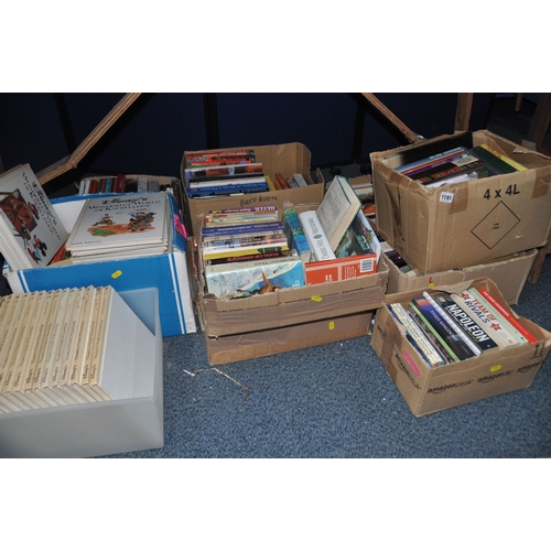 1191 - NINE BOXES OF BOOKS, a  quantity with titles to include twenty six volumes of Disney's Wonderful Wor... 