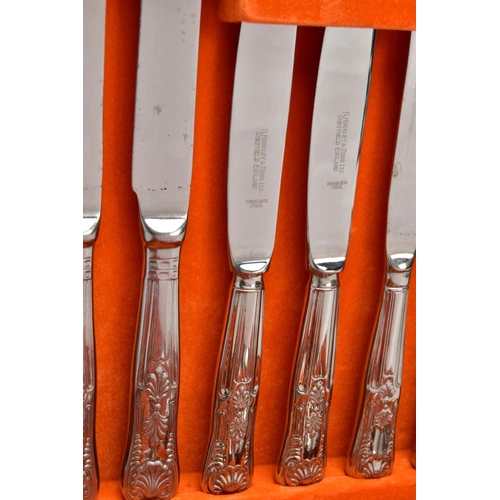 104 - AN INCOMPLETE SIX PIECE CANTEEN SET, signed 'H.Housley & Sons Ltd. Sheffield England,' with fitted o... 