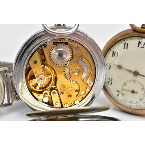 13 - A 'TISSOT' WRISTWATCH AND TWO POCKET WATCHES, the watch has a hand wound movement (requires attentio... 