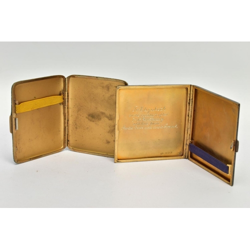 144 - TWO EARLY 20TH CENTURY CIGARETTE CASES, the first lined in shagreen, stamped made in England, the se... 