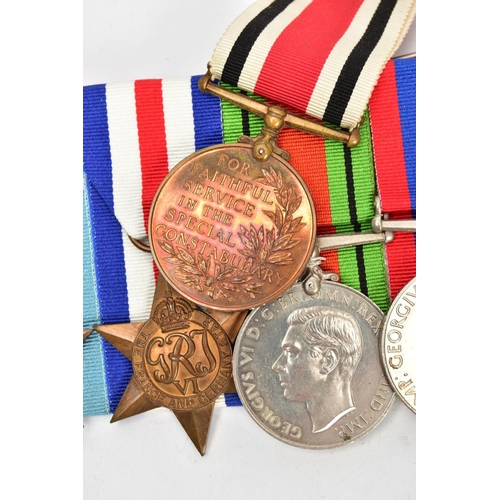 158 - A GROUP OF FIVE MEDALS ON A WEARING BAR AS FOLLOWS, 1939-45, France & Germany Stars, Defence & War m... 