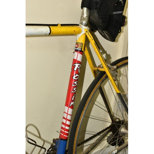 170A - A VINTAGE ROSSIN RACING BICYCLE CIRCA 1980s,  fitted with a Campagnolo front crank set and chain rin... 