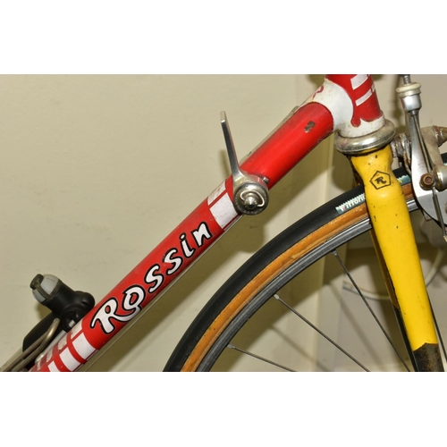 170A - A VINTAGE ROSSIN RACING BICYCLE CIRCA 1980s,  fitted with a Campagnolo front crank set and chain rin... 