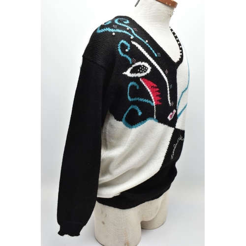 180A - A ZANDRA RHODES 'MAGIC HEAD' JUMPER FROM THE 1987 SPRING / SUMMER VENETION PALAZZO COLLECTION, machi... 