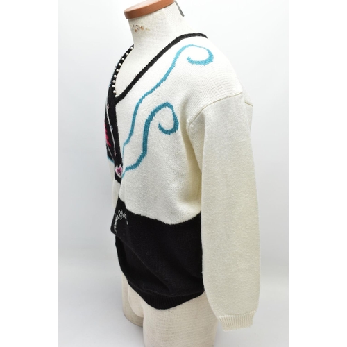 180A - A ZANDRA RHODES 'MAGIC HEAD' JUMPER FROM THE 1987 SPRING / SUMMER VENETION PALAZZO COLLECTION, machi... 