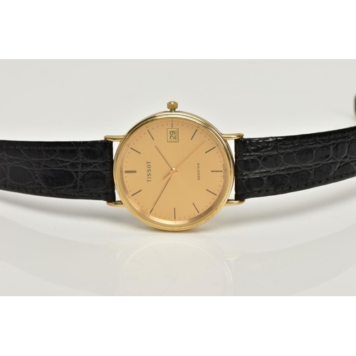 36 - A GENTS 'TISSOT' WRISTWATCH, quartz movement, round gold tone dial signed 'Tissot Seastar', baton ma... 