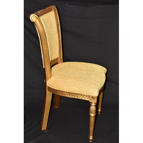 460A - A LATE 20TH CENTURY GILT FRAMED FRENCH STYLE CHAIR, labelled Brights of Nettlebred, along with a mah... 