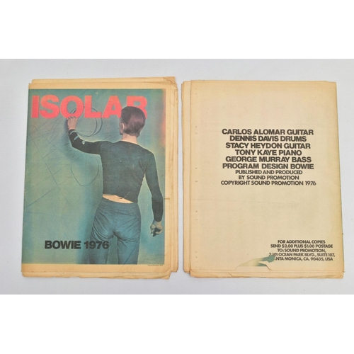 530A - TWO DAVID BOWIE ISOLAR 1976 PROGRAMMES, broadsheet with separate photo pull outs (Condition report: ... 