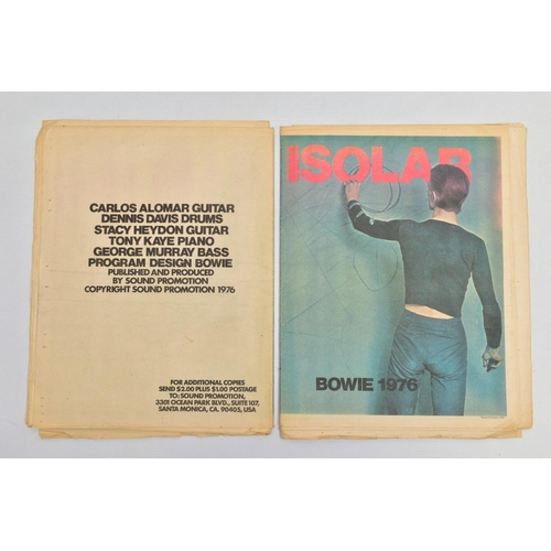 530A - TWO DAVID BOWIE ISOLAR 1976 PROGRAMMES, broadsheet with separate photo pull outs (Condition report: ... 