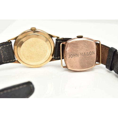 7 - A GENTS 'ACCURIST' WATCH AND A WATCH HEAD, the first with a hand wound movement, round gold dial sig... 
