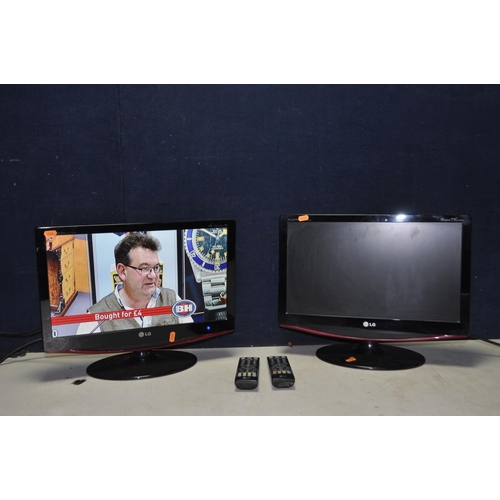 1262 - A LG M197WDL 19in tv and a LG M197WDJ 19in TV both with remotes (both PAT pass and working) (2)