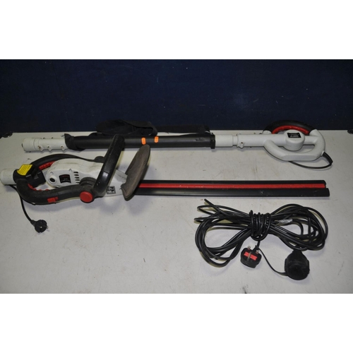 1263 - A ECK-MAN HPT1 corded hedge trimmer with extension pole (PAT pass and working)