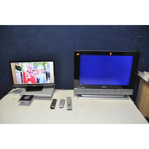 1271 - A SAMSUNG T22E310EX 22in tv with remote, a Humax LGB-26DTT 26in tv with remote and a Philips DVP3005... 