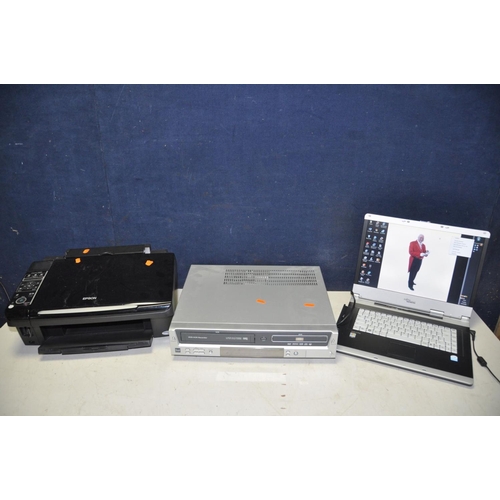 1272 - A FUJITSU SIEMENS V3515 AMILO PRO laptop, a Epson SX405 stylus printer and a Dual DVRW5002 vcr/dvd r... 