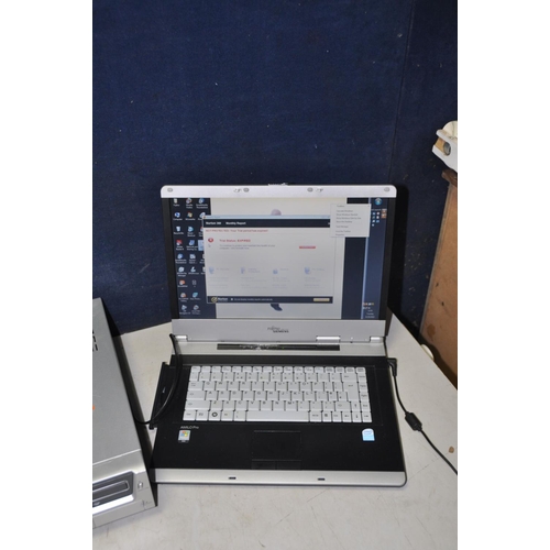 1272 - A FUJITSU SIEMENS V3515 AMILO PRO laptop, a Epson SX405 stylus printer and a Dual DVRW5002 vcr/dvd r... 