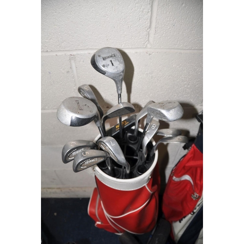 1284 - TWO GOLF BAGS CONTAINING CLUBS to include a Wilson golf bag with a set of Apollo clubs, a Karobes go... 