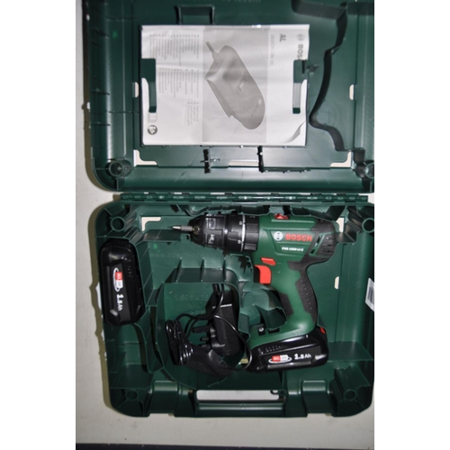 1294 - A BOXED BOSCH PSB 1800 LI-2 CORDLESS DRILL, with two chargers and charger (PAT pass, working, and al... 