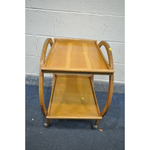 1409 - AN ART DECO STYLE DRINKS TROLLEY, with two removable shelves, width 62cm x depth 44cm x height 70cm ... 