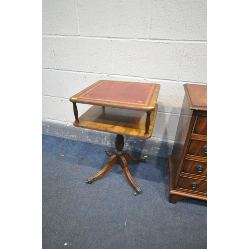 1436 - TWO MAHOGANY CHEST OF FOUR DRAWERS (deep surface damage and fluid marks to both chests) along with a... 