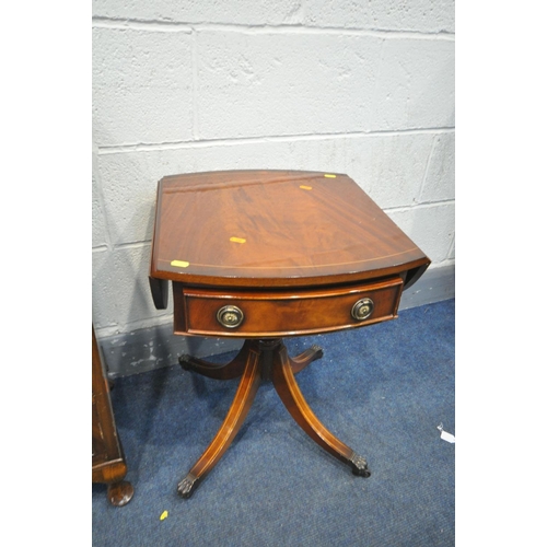 1436 - TWO MAHOGANY CHEST OF FOUR DRAWERS (deep surface damage and fluid marks to both chests) along with a... 