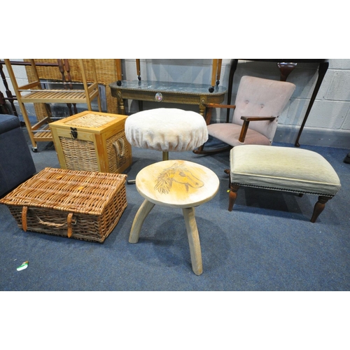 1438 - A SELECTION OF OCCASIONAL FURNITURE, to include a French style gilt coffee table, a demi lune table,... 