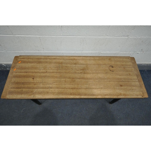 1445 - A G PLAN TOLA AND BLACK COFFEE TABLE, length 137cm x depth 50cm x height 40cm (condition:-surface st... 