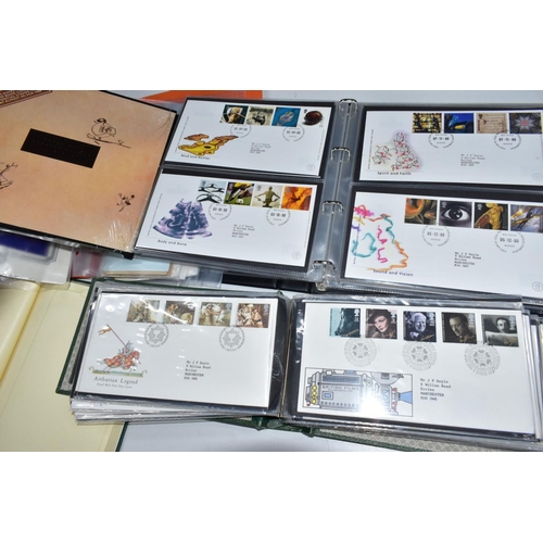 432 - COLLECTION OF STAMPS in a box with GB FDCs and mint GB in packets and yearbooks providing good face ... 