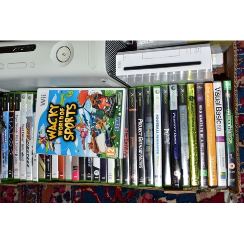 433 - A QUANTITY OF GAMES, AN X-BOX 360 CONSOLE & NINTENDO WII CONSOLE, approximately forty games predomin... 