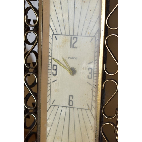 443 - TWO MID 20TH CENTURY CLOCKS, comprising a Smiths brass cased lantern clock with Roman numerals, dial... 