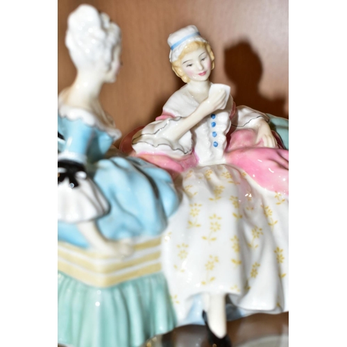 447 - TWO ROYAL DOULTON FIGURE GROUPS, comprising The Love Letter HN 2149, and The Suitor HN 2132 (Conditi... 