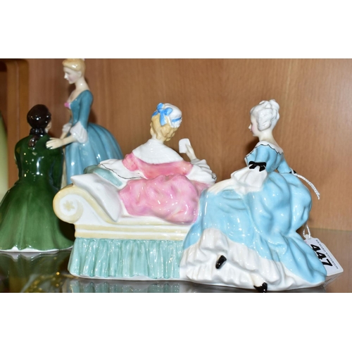 447 - TWO ROYAL DOULTON FIGURE GROUPS, comprising The Love Letter HN 2149, and The Suitor HN 2132 (Conditi... 